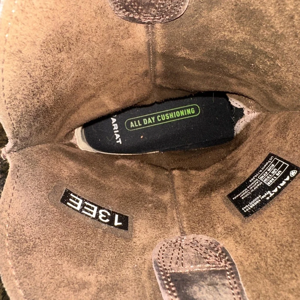 Ariat Brown Distressed Leather Western Work Boots